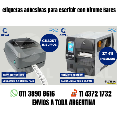 etiquetas adhesivas para escribir con birome Bares