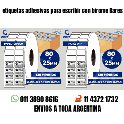 etiquetas adhesivas para escribir con birome Bares