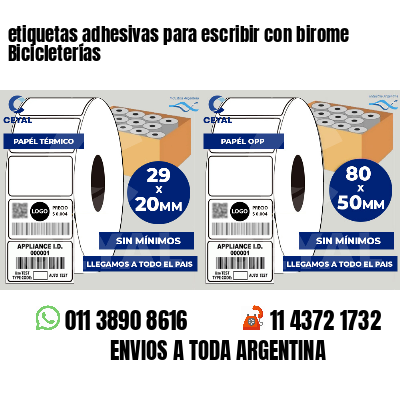 etiquetas adhesivas para escribir con birome Bicicleterías
