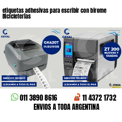 etiquetas adhesivas para escribir con birome Bicicleterías