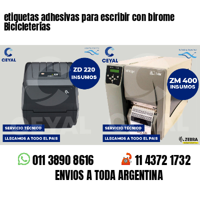 etiquetas adhesivas para escribir con birome Bicicleterías