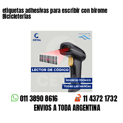 etiquetas adhesivas para escribir con birome Bicicleterías