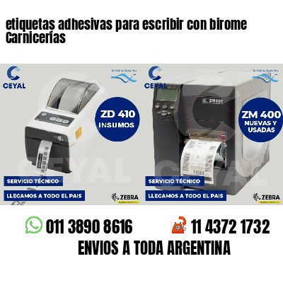 etiquetas adhesivas para escribir con birome Carnicerías