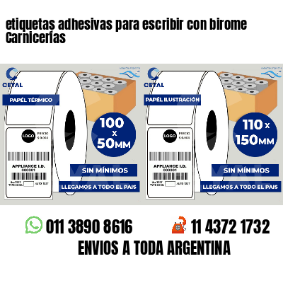 etiquetas adhesivas para escribir con birome Carnicerías