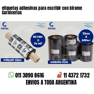 etiquetas adhesivas para escribir con birome Carnicerías