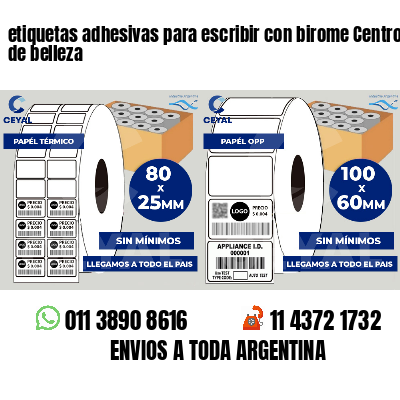 etiquetas adhesivas para escribir con birome Centros de belleza
