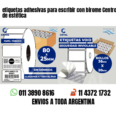 etiquetas adhesivas para escribir con birome Centros de estética