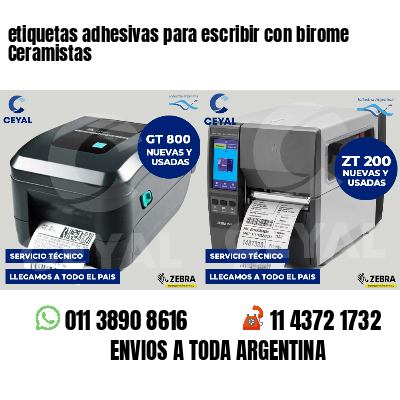 etiquetas adhesivas para escribir con birome Ceramistas