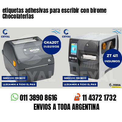etiquetas adhesivas para escribir con birome Chocolaterías