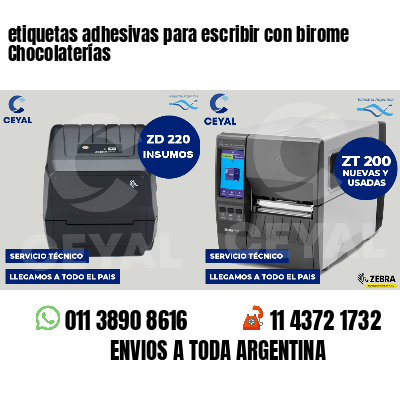 etiquetas adhesivas para escribir con birome Chocolaterías