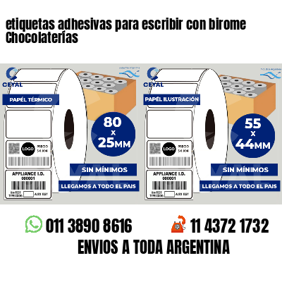 etiquetas adhesivas para escribir con birome Chocolaterías
