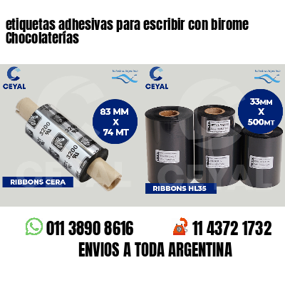 etiquetas adhesivas para escribir con birome Chocolaterías