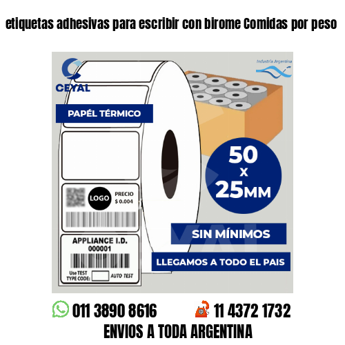 etiquetas adhesivas para escribir con birome Comidas por peso