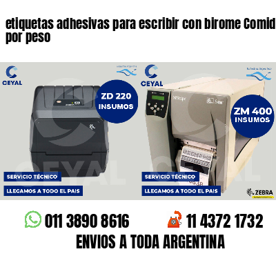 etiquetas adhesivas para escribir con birome Comidas por peso
