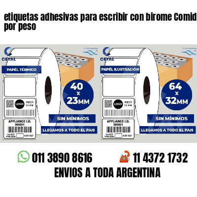 etiquetas adhesivas para escribir con birome Comidas por peso
