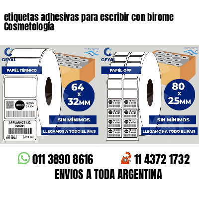 etiquetas adhesivas para escribir con birome Cosmetología