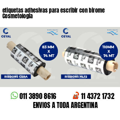 etiquetas adhesivas para escribir con birome Cosmetología