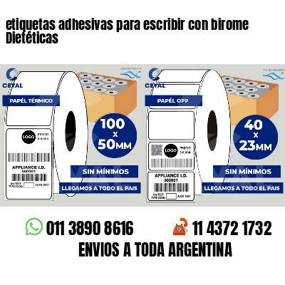 etiquetas adhesivas para escribir con birome Dietéticas