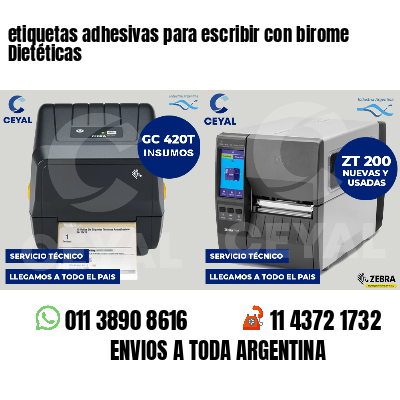 etiquetas adhesivas para escribir con birome Dietéticas