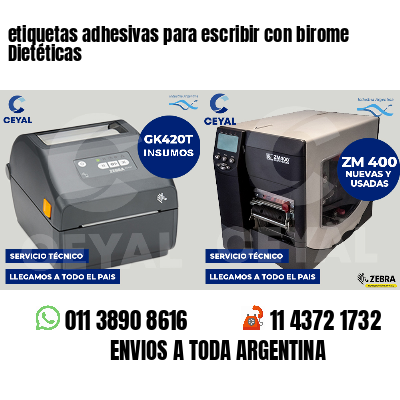 etiquetas adhesivas para escribir con birome Dietéticas