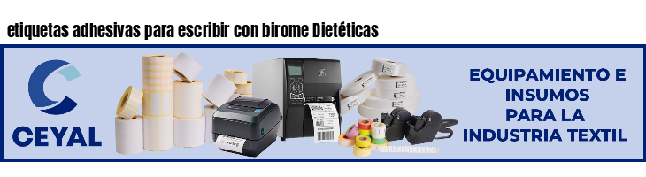 etiquetas adhesivas para escribir con birome Dietéticas