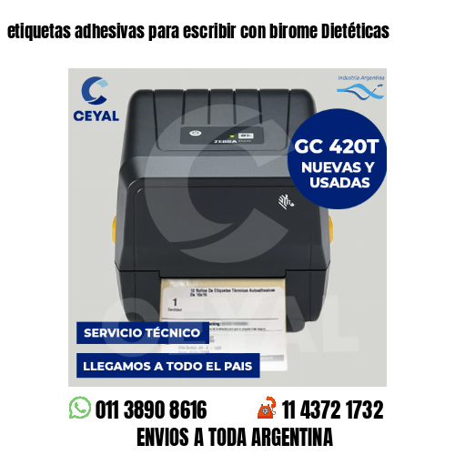 etiquetas adhesivas para escribir con birome Dietéticas