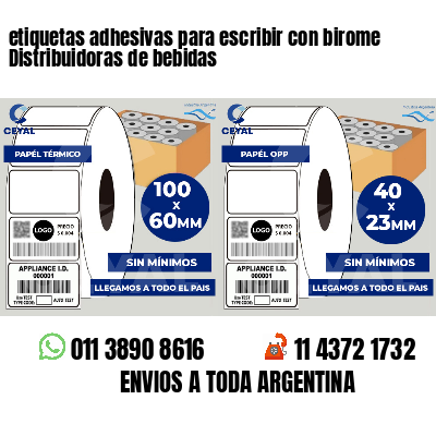 etiquetas adhesivas para escribir con birome Distribuidoras de bebidas