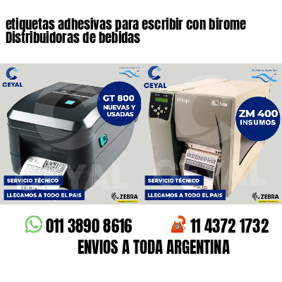 etiquetas adhesivas para escribir con birome Distribuidoras de bebidas