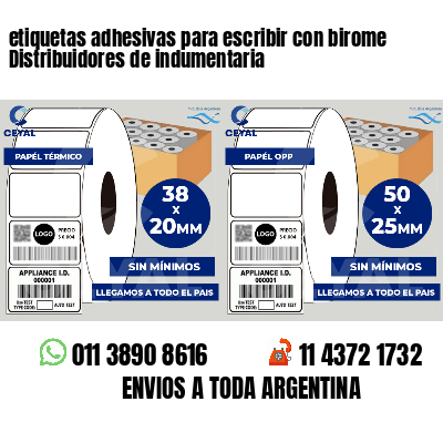 etiquetas adhesivas para escribir con birome Distribuidores de indumentaria