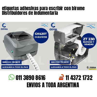 etiquetas adhesivas para escribir con birome Distribuidores de indumentaria