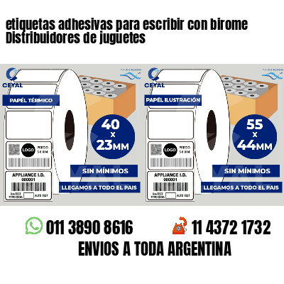 etiquetas adhesivas para escribir con birome Distribuidores de juguetes