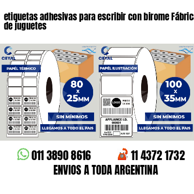 etiquetas adhesivas para escribir con birome Fábrica de juguetes