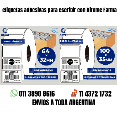 etiquetas adhesivas para escribir con birome Farmacias