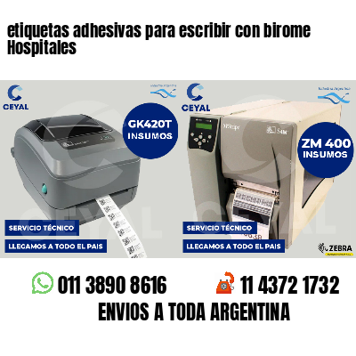 etiquetas adhesivas para escribir con birome Hospitales