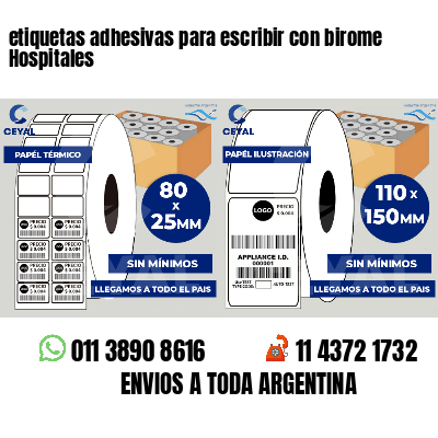 etiquetas adhesivas para escribir con birome Hospitales