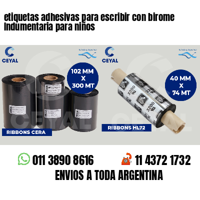 etiquetas adhesivas para escribir con birome Indumentaria para niños