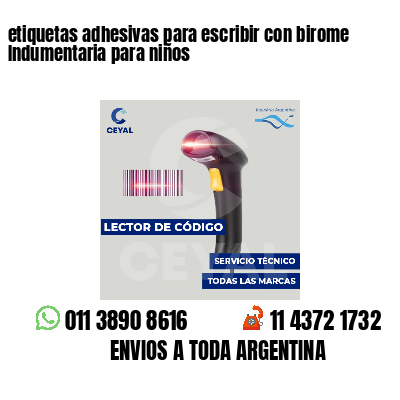 etiquetas adhesivas para escribir con birome Indumentaria para niños