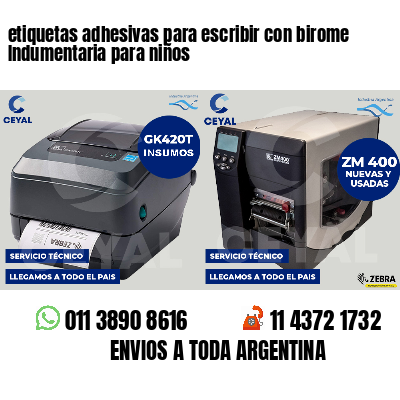 etiquetas adhesivas para escribir con birome Indumentaria para niños