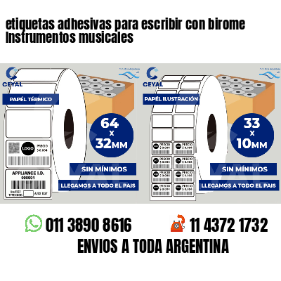 etiquetas adhesivas para escribir con birome Instrumentos musicales