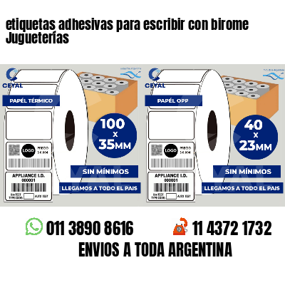 etiquetas adhesivas para escribir con birome Jugueterías