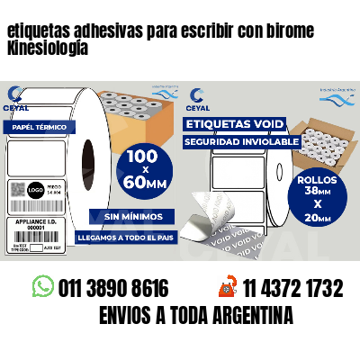 etiquetas adhesivas para escribir con birome Kinesiología