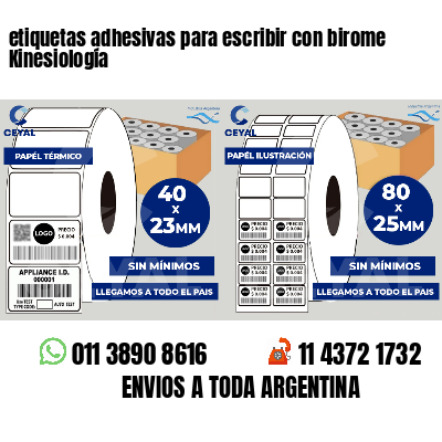 etiquetas adhesivas para escribir con birome Kinesiología