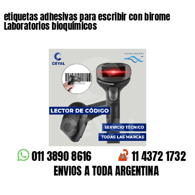 etiquetas adhesivas para escribir con birome Laboratorios bioquímicos