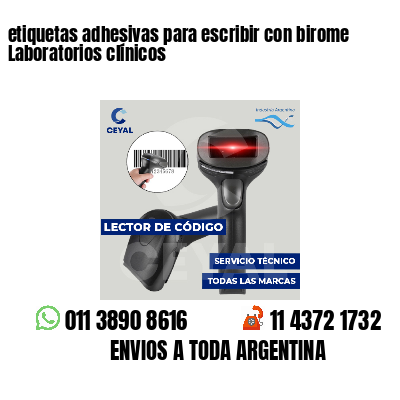 etiquetas adhesivas para escribir con birome Laboratorios clínicos