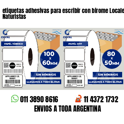 etiquetas adhesivas para escribir con birome Locales Naturistas