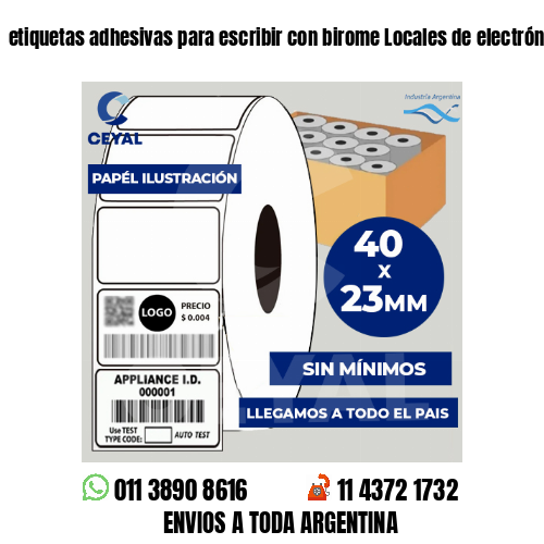 etiquetas adhesivas para escribir con birome Locales de electrónica