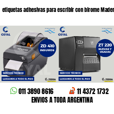 etiquetas adhesivas para escribir con birome Madereras