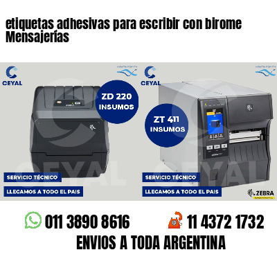 etiquetas adhesivas para escribir con birome Mensajerías