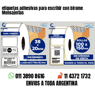 etiquetas adhesivas para escribir con birome Mensajerías