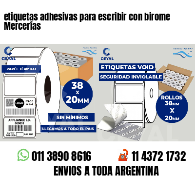 etiquetas adhesivas para escribir con birome Mercerías